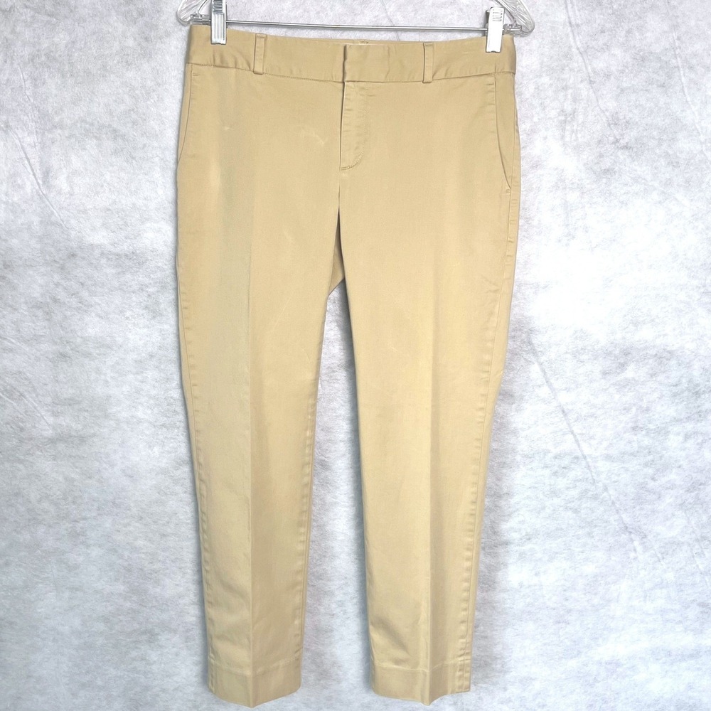 Banana Republic Hampton‎ Pant Beige Khaki Cotton Blend Cropped Chino Trousers 2